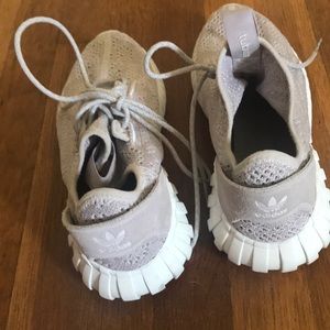 Adidas grey tubular tennis shoes. Read sizing***